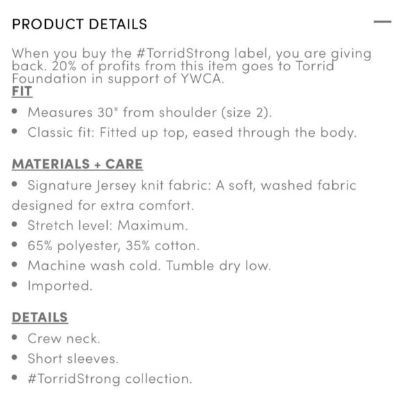 Torrid Size 2 Determined #TorridStrong Graphic Tee - Picture 5 of 9